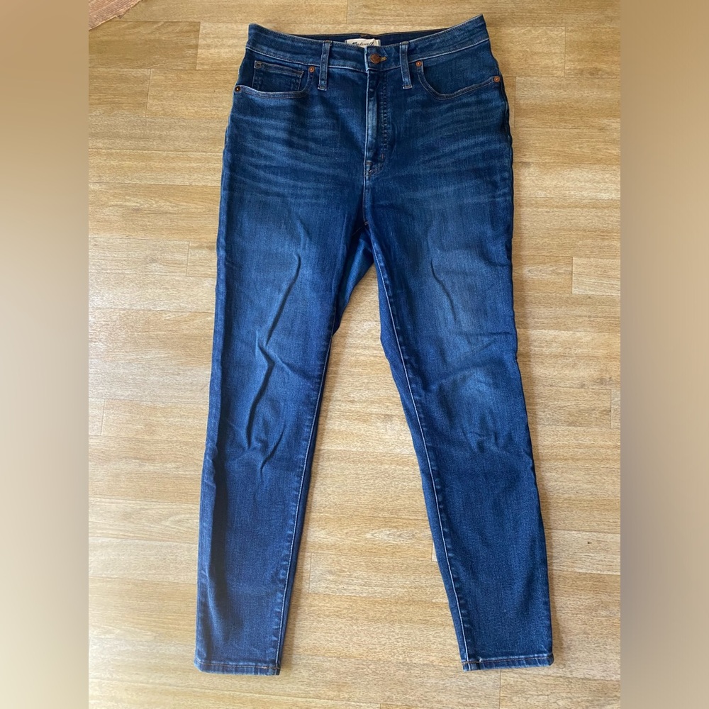 Madewell curvy high rise skinny jeans size 30 medium dark blue wash